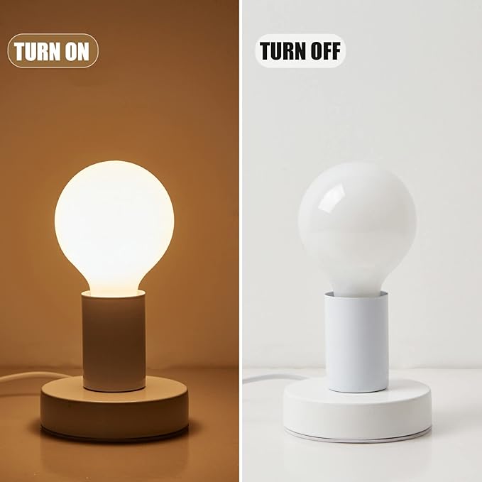 Vintage Table Lamp, Industrial Desk Lamp Small Retro Night Light Steampunk E26 Lamp Holder for Home Lighting Decor, Cafe Bar, Studio Antique Decor, White (Without Bulb)