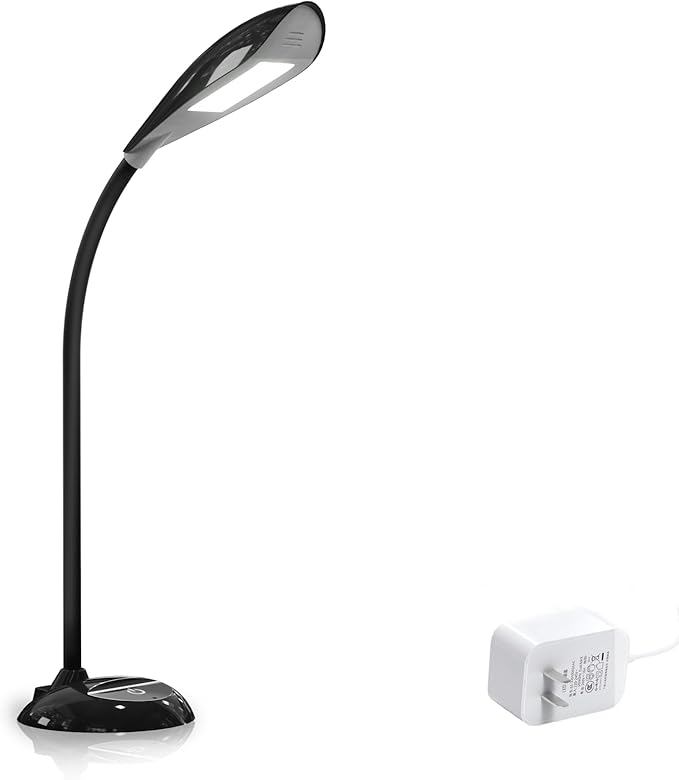 Desk Lamp, LED Eye-Caring Table Lamp, Study Lamps with Flexible Goose Neck for Bedroom, Eye-Caring Light, 3 Brightness 360° Rotation Touch Table Gooseneck Lamp, Bright for Bedroom, Study, Home Office