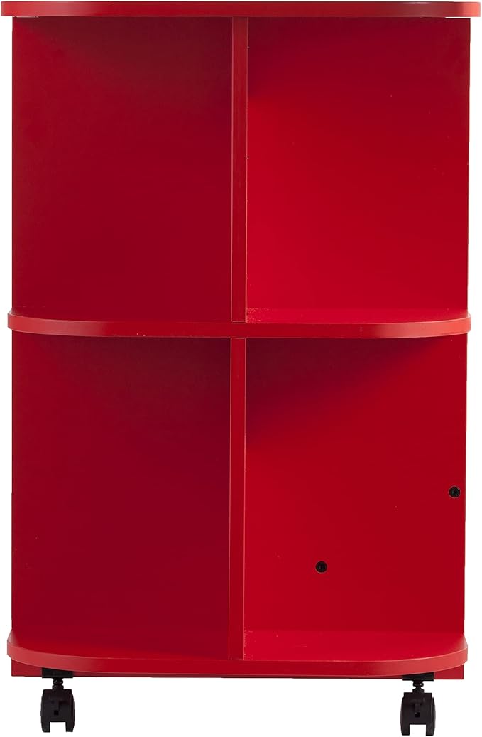 SEI FURNITURE Southern Enterprises Expandable Rolling Sewing Station Craft Table, Red