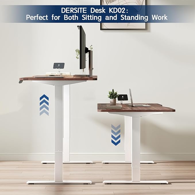 Standing Desk Frame Electric Adjustable Legs, Stand up Desk Frame Workstation Desk Base, Adjustable Standing Desk Legs, 3 Memory Height Settings, with Cable Management Tray, Headphone Hook