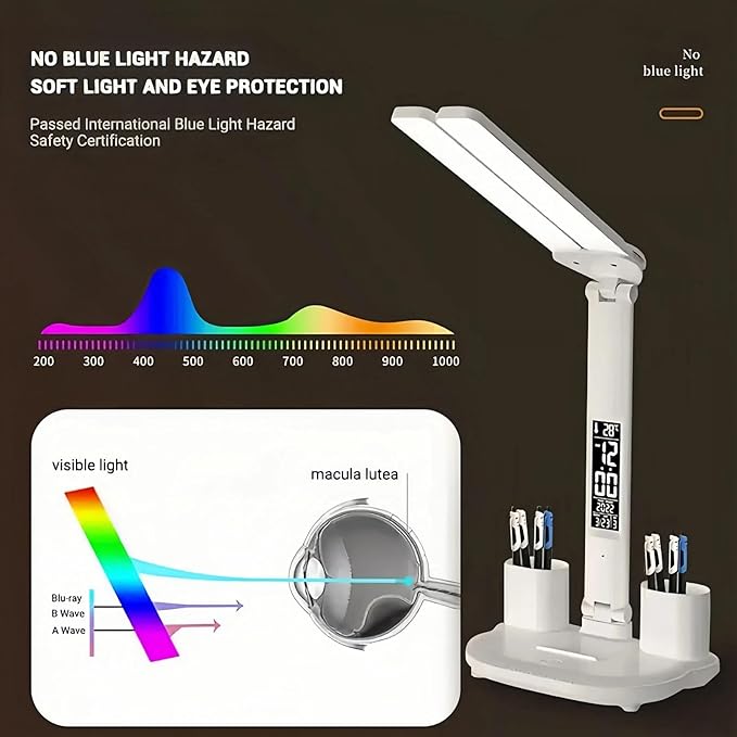 2025 Small Cute LED Desk Lamp for Home Office Essentials, Multifunctional Portable Table Lamp with Touch Sensor, Eye-Care Architect Light/3-Levels Brightness USB Lamps/Night Light(White)