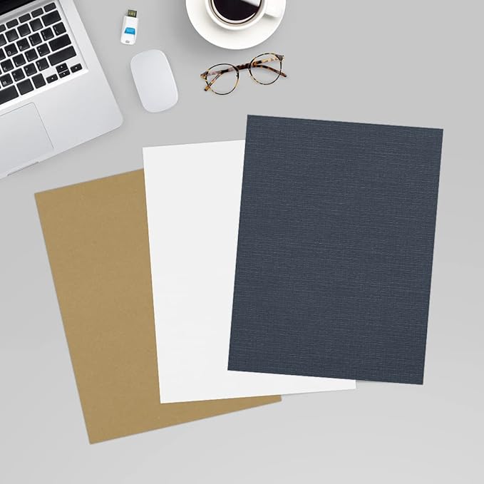 LUXPaper 8.5" x 11" Cardstock | Letter Size | Nautical Blue Linen | 100lb. Cover | 250 Qty
