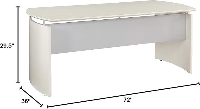 Mayline MND72TSS Medina Curved End Desk, 72"W, Textured Sea Salt Laminate