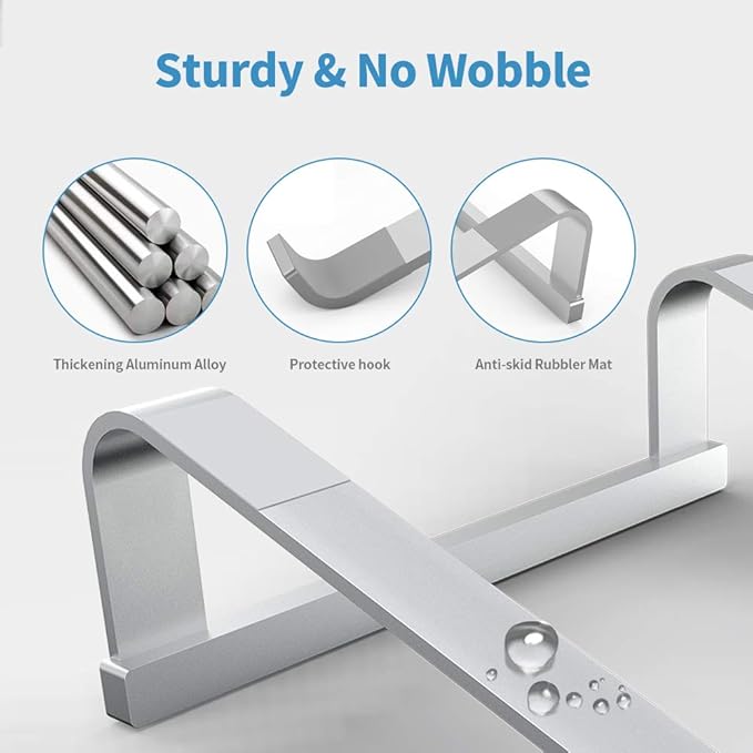Laptop Stand for Desk,Stable Ergonomic Aluminum Computer Riser Cooling Stand for Mac MacBook Pro/ MacBook Pro Air,HP, Dell, More PC Notebook - 12 13 15 16.2 inch (Silver)
