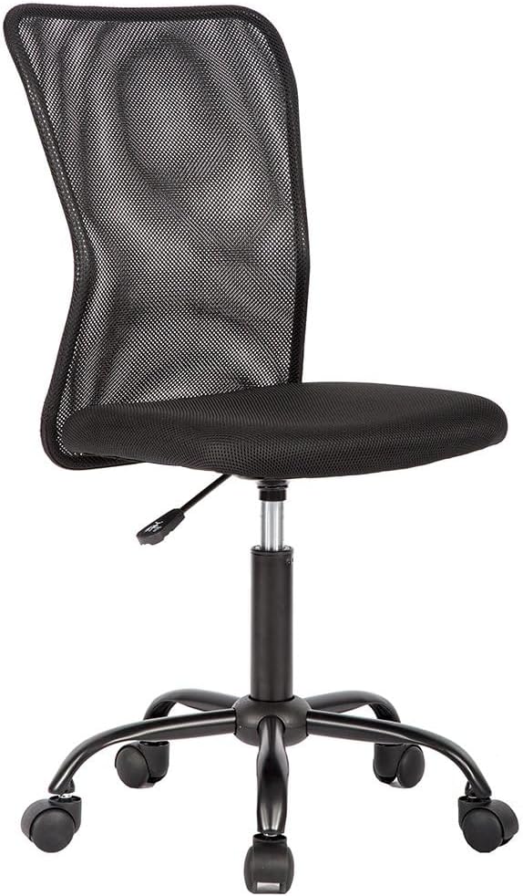 BestOffice Ergonomic Office Chair Desk Chair Mesh Computer Chair Armless Back Support Modern Executive Rolling Swivel Chair with Lumbar Support(Black)
