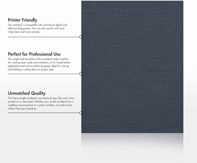LUXPaper 8.5" x 11" Cardstock | Letter Size | Nautical Blue Linen | 100lb. Cover | 250 Qty