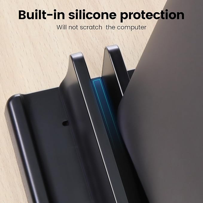 3 in 1 Vertical Laptop Stand Holder,Adjustable ABS Plastic Desktop Notebook Dock,Vertical Laptop Stand Space-Saving for All MacBook/Surface/Samsung/HP/Dell/Chrome Book