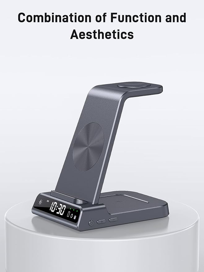Wireless Charger for Samsung Charging Station, 3 in 1 Android Phone Wireless Charger for Samsung Galaxy S25 Ultra/S24 Ultra/S23/Z Fold7/Flip7/Buds, for Galaxy Watch 8/Ultra/7/6/5/4/3 (Grey)