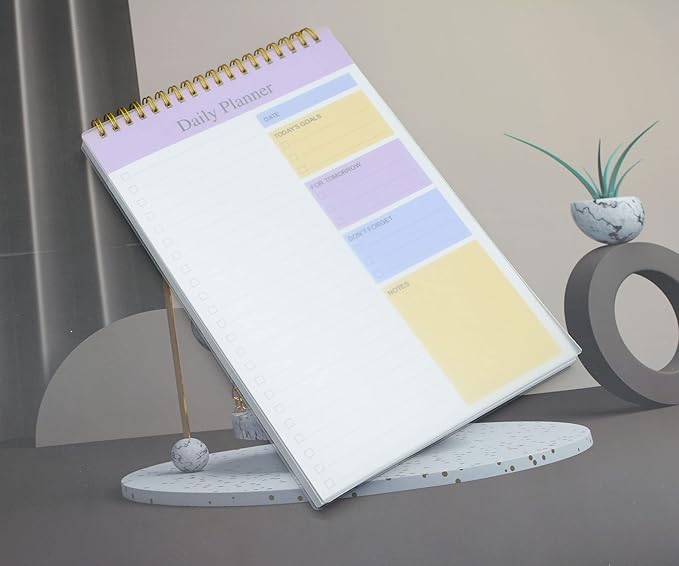 Undated to Do List Notepad Notebook Daily Planner 80 Sheets 6.5'' x 9.8'' Checklist Productivity Organizer for Work Academic Planner, Things to Do List Planner (Purple)