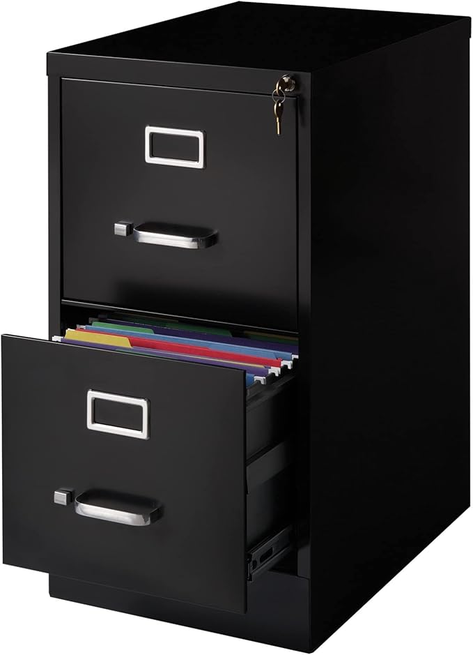 Realspace® 22"D 2-Drawer Vertical File Cabinet, Black
