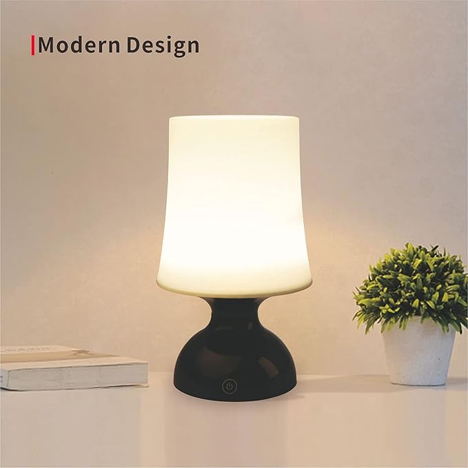 LED Mood Light,Black and White Lamp,Nordic Style Table lamp,Minimalist Desk Lamp,Nursery Night Light,Battery Operated Table Lamp,Children Bedside Gift, Portable LED Lamp