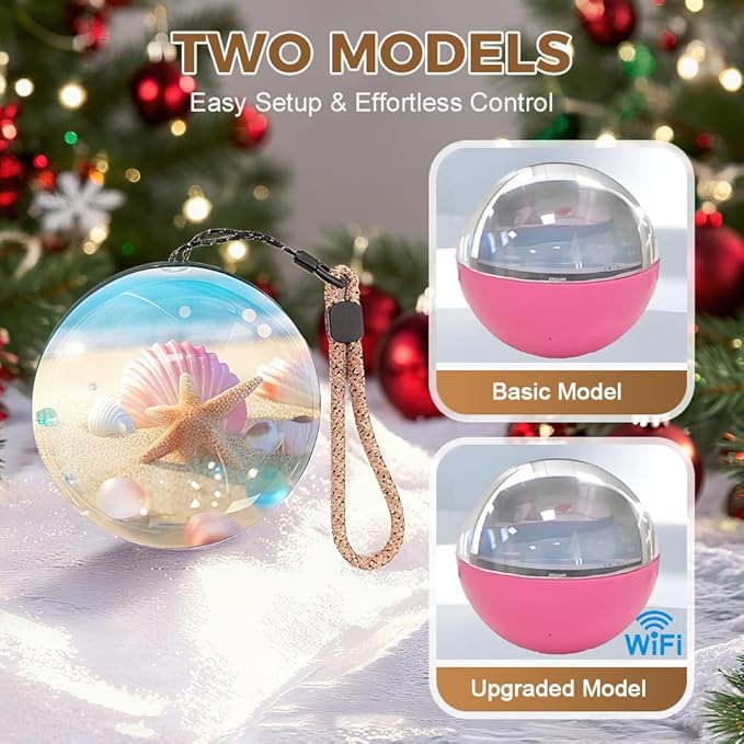 Memory Sphere Lamp, 2026 New 2.7" Crystal Ball Video Player Memory Orb Lamp, Personalized Uploadable Videos & Photos Video Gift for Couples Anniversary Birthday Christmas Gifts (White)