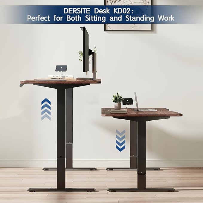 Standing Desk Frame Electric Adjustable Legs, Stand up Desk Frame Workstation Desk Base, Adjustable Standing Desk Legs, 3 Memory Height Settings, with Cable Management Tray, Headphone Hook