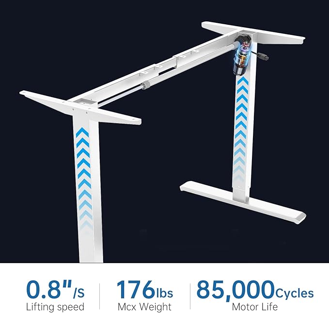 Standing Desk Frame Electric Adjustable Legs, Stand up Desk Frame Workstation Desk Base, Adjustable Standing Desk Legs, 3 Memory Height Settings, with Cable Management Tray, Headphone Hook