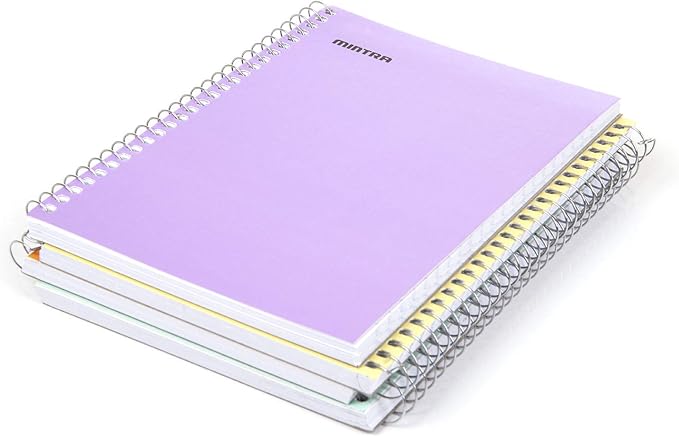 Mintra Office Small Spiral Notebooks (5x7 Side Spiral 4pk, Pastel)