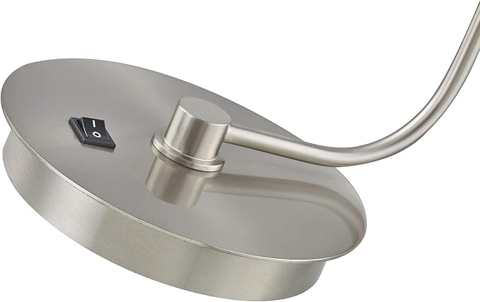 Rona LED Desk Lamp – Silver Metallic Modern Lamp, Commercial Grade LED Lighting for Living Room or Bedroom