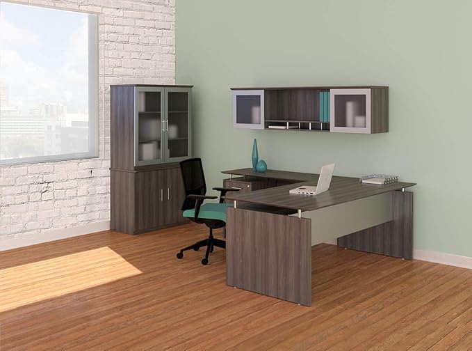 Mayline MNDS72LGS Medina Straight Edge Desk, 72"W, Gray Steel Laminate