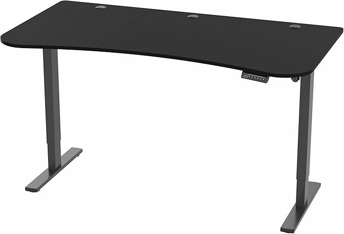 VIVO Electric 63 x 32 in Standing Desk, Memory Height Adjustment, 1B Series, Black Carbon Fiber Top Black Frame, DESK-KIT-1B1R