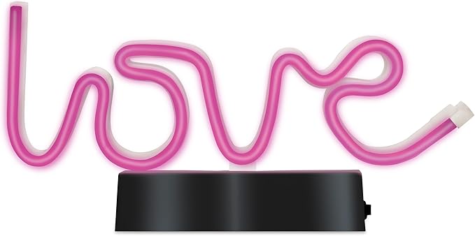 Neon Love Desktop LED Light, 2AA Battery Powered, Gift for Kids & Adults, Festive Room Decor, Romantic Desk Lamp, Cute Light for Valentine’s Day