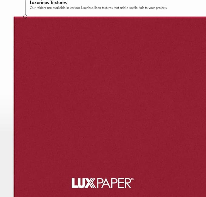 LUXPaper 9.5" x 12" Certificate Holders | Burgundy Linen | 100lb. Cover | 250 Qty