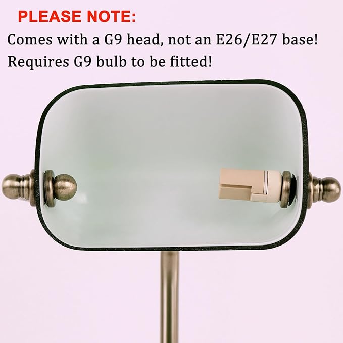 Mini Glass Bankers Lamp, Desk Lamp, Classic Retro Bronze Finish G9 Base, Plug in Vintage Table lamp, Reading Modern for Home Office,Piano Banker Mini Desk Table Lamp,Library(Without Bulb)