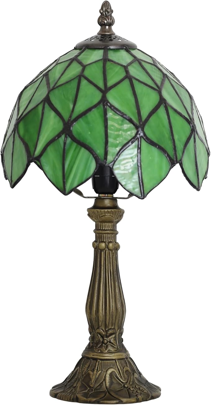 Tiffany lamp 8-inch Small Vintage-Style Stained Glass Table lamp mini Desktop Decorative Night Light Reading lamp for Bedroom Bedside and Study