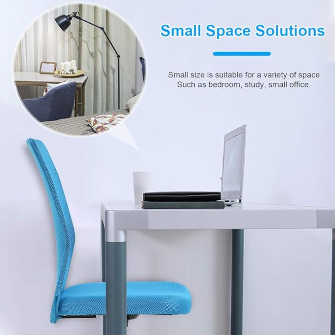 BestOffice Ergonomic Office Chair Desk Chair Mesh Computer Chair Armless Back Support Modern Executive Rolling Swivel Chair with Lumbar Support(Blue)