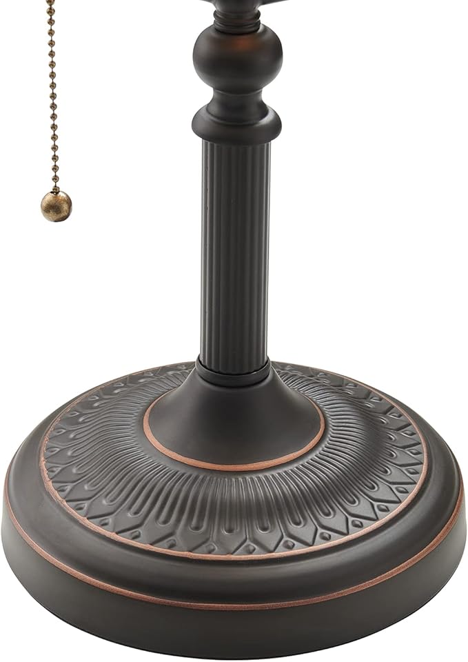 Newrays Matted Orange Glass Bankers Desk Lamp with Pull Chain Switch Plug in Fixture