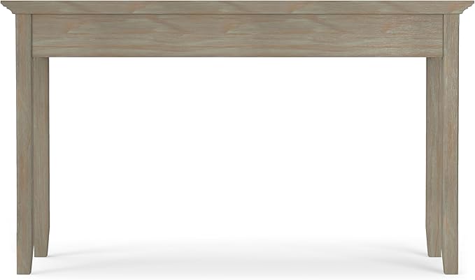 SIMPLIHOME Amherst Desk - 54-Inch Wide Solid Wood Writing Desk in Distressed Grey, Transitional Home Office Computer Table for Workspace or Study with 2 Drawers and Flip-Down Keyboard Tray
