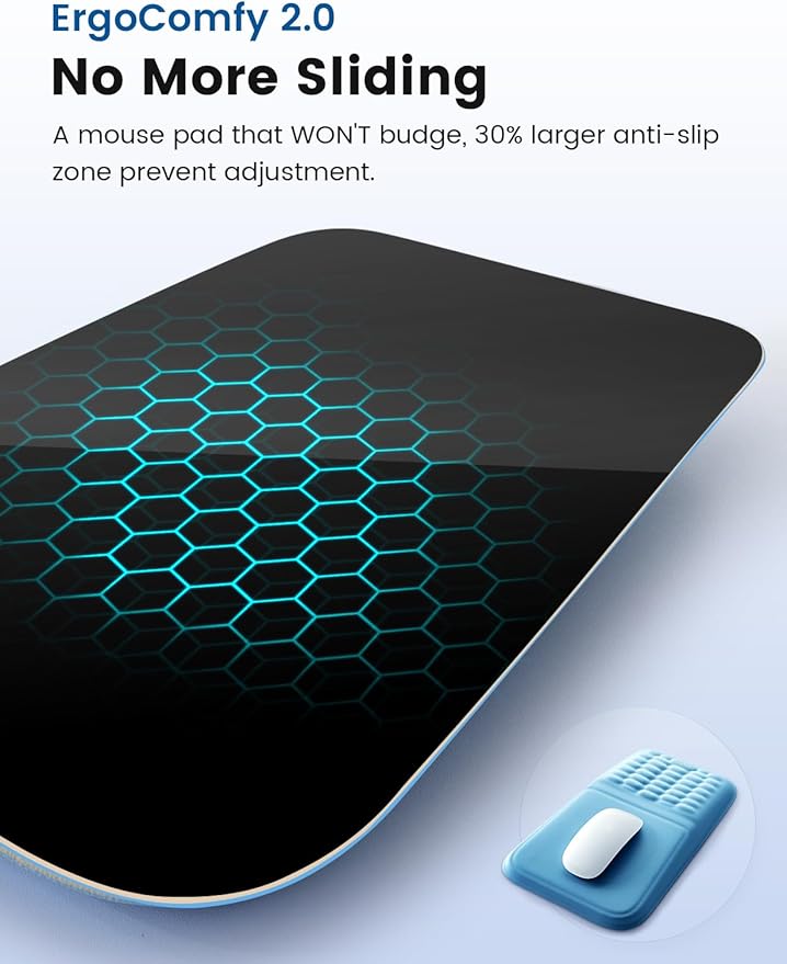 Vaydeer Ergonomic Mouse Pad with Wrist Support – Memory Foam Mousepad with Massage Bulge & Non-Slip PU Base, Relieves Carpal Tunnel Pain, Ideal for Computer, Laptop, Office & Home (11.7×7.6 in, Gray)