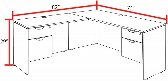 Regency with Return Legacy L-Desk Shell, 71", Cherry
