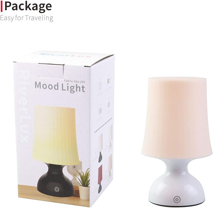 LED Night Light, Scandinavian Design, Battery Powered, 100% Safe, Pink Table Decor, Small Pink & White Lamp