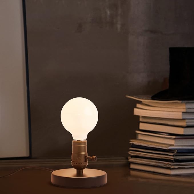OuXean Vintage Table Lamp, Industrial Desk Lamp Small Retro Bedside Lamp with ON/Off Switch E26 Lamp Holder for Home Lighting Decor, Cafe Bar, Studio Antique Decor(Without Bulb)