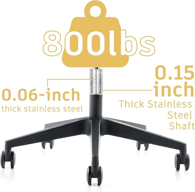 Office Chair Sinking Fix Kit to Stop Sink|Made of Steel Strong Enough to Support Maximum 800 Pounds | No More Sink &No Need to Replace Chair Gas Lift Cylinder - Silver