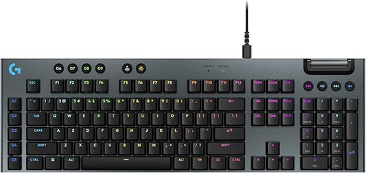 Logitech G915 X Wired Mechanical Gaming Keyboard, Double-Shot PBT Keycaps, Fully Programmable Keys, RGB Backlit Mac/PC Gaming Keyboards, Aluminum Finish, GL Linear Switches, Black