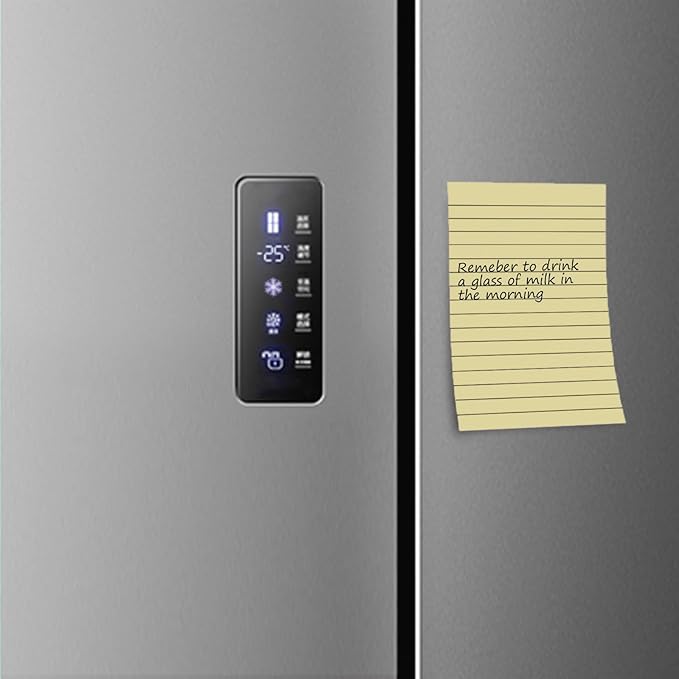 24 Pack Lined Sticky Notes 4X6 in Self Sticky Note Pads Colorful Post Stickies for Office, Home, School, Meeting, 50 Sheets/pad, Yellow