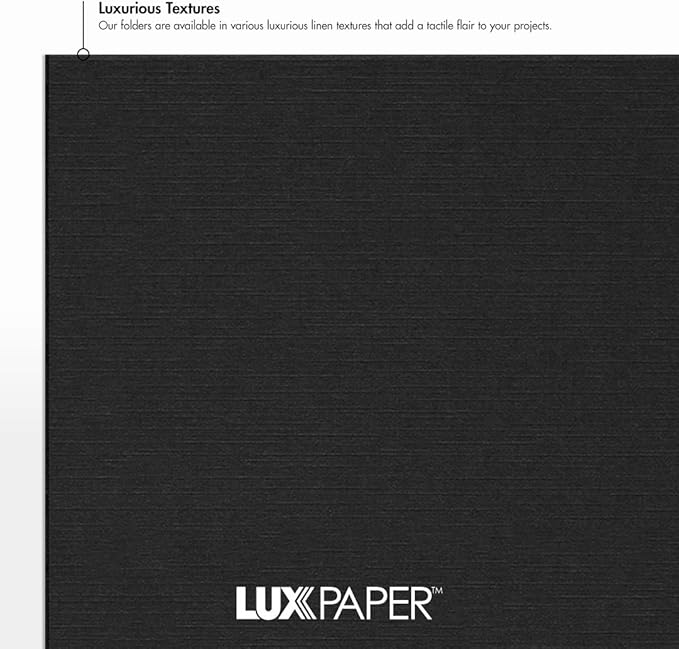 LUXPaper 9.5" x 12" Certificate Holders | Black Linen | 100lb. Cover | 250 Qty