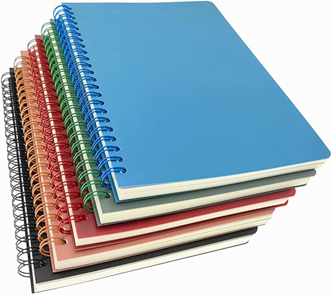 ALIMITOPIA Spiral Notebook Journal,College Ruled Plastic Hardcover Wirebound Notepad Diary Memo Sketch Note Book for School Office Business Supplies,100gsm Thick Off-white Inner Paper,A5