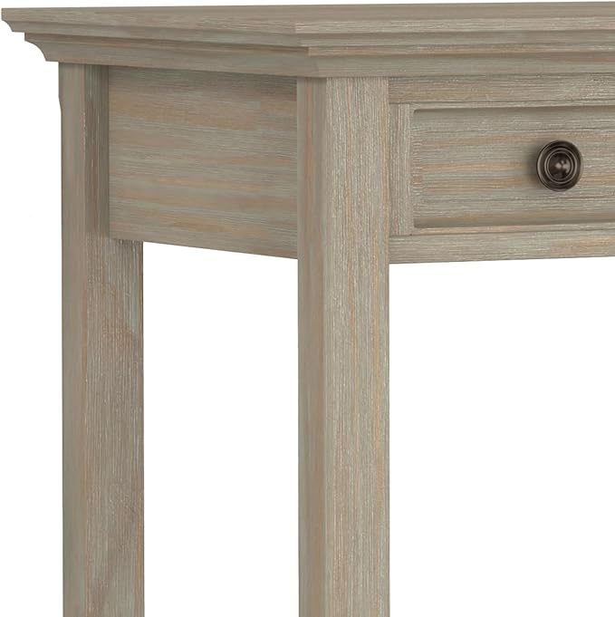 SIMPLIHOME Amherst Desk - 54-Inch Wide Solid Wood Writing Desk in Distressed Grey, Transitional Home Office Computer Table for Workspace or Study with 2 Drawers and Flip-Down Keyboard Tray
