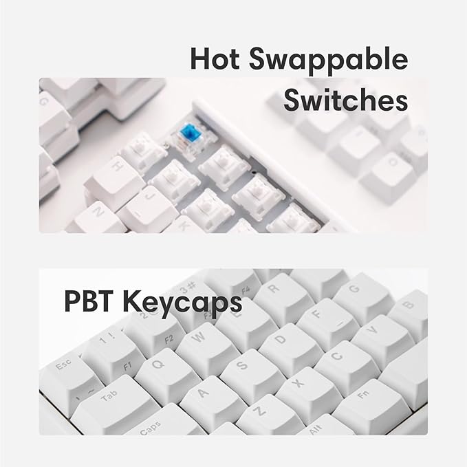 Wireless Ergonomic Split Mechanical Keyboard - Tactile, Hot-Swappable, Compact 60% Layout, Programmable for Mac & Windows, PBT Keycaps(Standard Version)