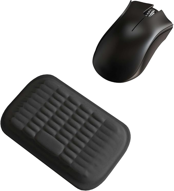 MEKASS Ergonomic Mouse Wrist Rest, Premium Memory Foam Mouse Wrist Pad Support Relieve Wrist Pain for Long Hours of Work, Gaming (Classic Black)