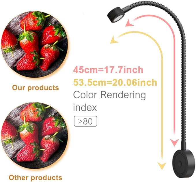 VST Bed Reading Lights for Headboard, Bedside Wall Mounted Reading Lamp, Reading Light Touch to Adjust Brightness with USB/Type-C Charging Ports, ETL-Listed
