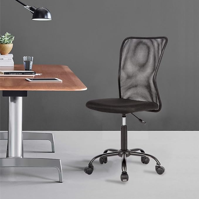 BestOffice Ergonomic Office Chair Desk Chair Mesh Computer Chair Armless Back Support Modern Executive Rolling Swivel Chair with Lumbar Support(Black)