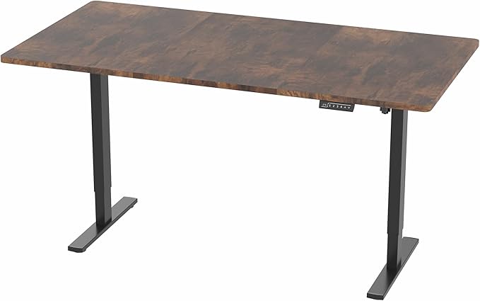 VIVO Electric 71 x 36 in Rustic Standing Desk, Memory Height Adjustment, 1B Series, Vintage Brown Top Black Frame, DESK-KIT-1B7N-36