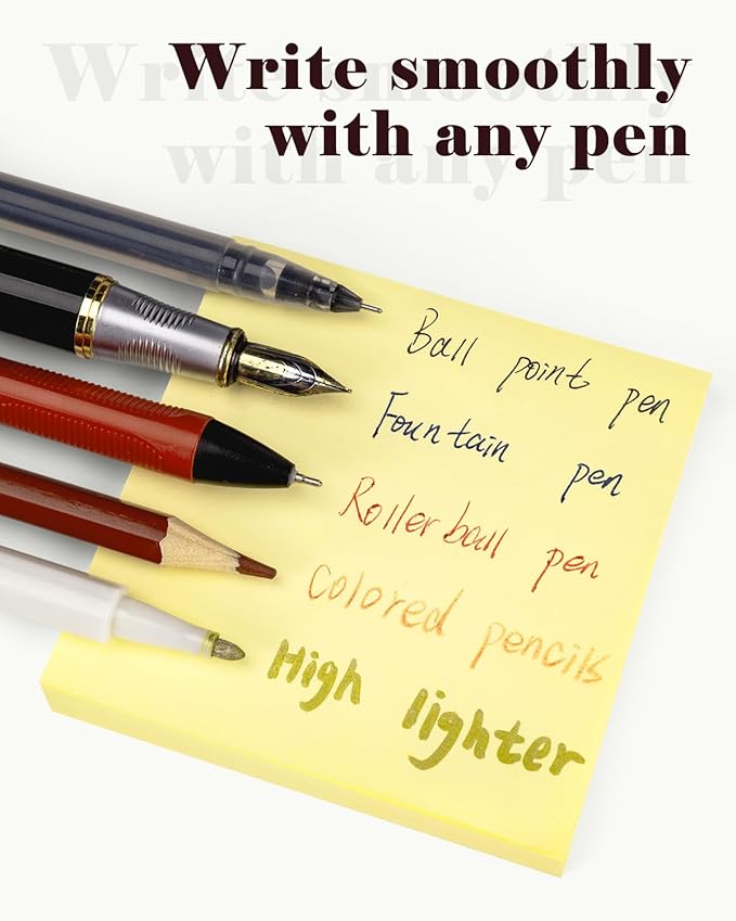 Sticky Notes 3x3 in 3600 Sheets 48 Pads Yellow Self-Stick Memo Pads Clean Removal Durable Adhesive for Office School Home 75 Sheets/pad