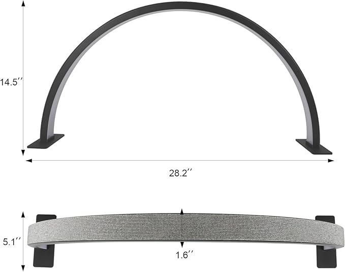 Half-Moon Nail Desk Lamp, Upgrade 30 Inches Lash Light for Eyelash Extensions, 3400 Lumen Led Light for Nails,Tattoo Artists, Adjustable Brightness Warm, Soft, Cool (Black)