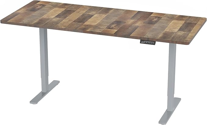 VIVO Electric 71 x 30 in Standing Desk, Memory Height Adjustment, 1B Series, Reclaimed Wood Top Gray Frame, DESK-KIT-1G7P