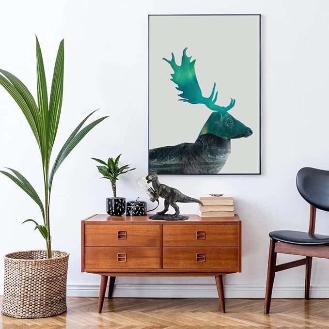 GY Dinosaur Animal Table Lamp Modern Animal Shape Table Lamp Vintage Resin Lighting Perfect for Bedroom, Living Room, Office, College Dorm