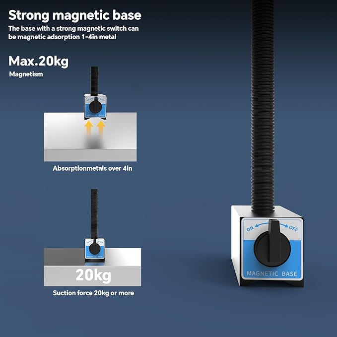 Super Strong Magnetic Base LED Work Light, 800 Lumens IP66 Waterproof Gooseneck Lamp for Machine Shop, Lathe, Drill Press Repair