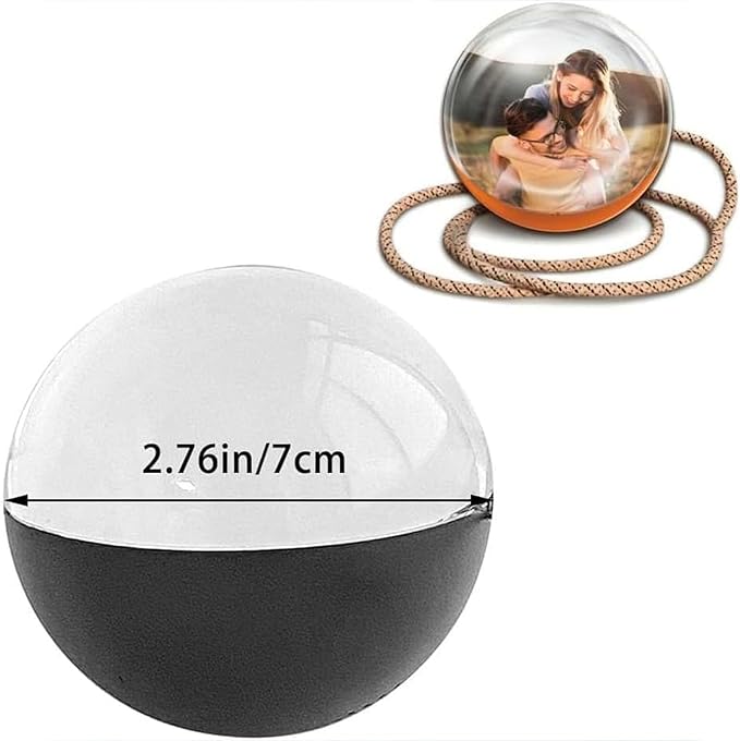 Memory Sphere Lamp, Memory Orb Ball, 2.7" Crystal Ball Video Player, Uploadable Videos & Photos, DIY Gift for Anniversary, Birthday (White,Basic Model)